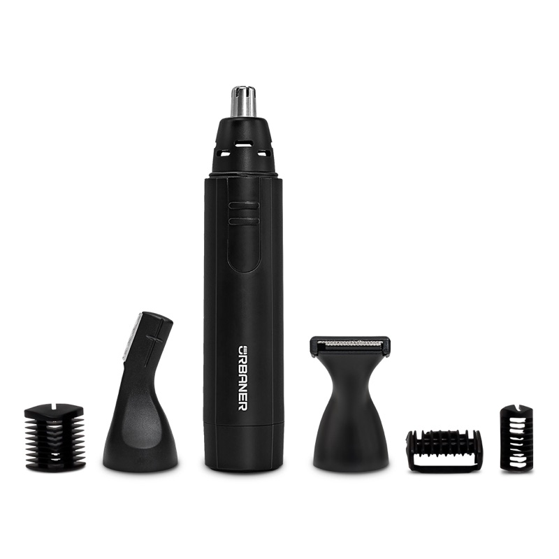 URBANER MB-980 waterproof 3-in-1 grooming kit with nose, beard, and eyebrow trimmer heads